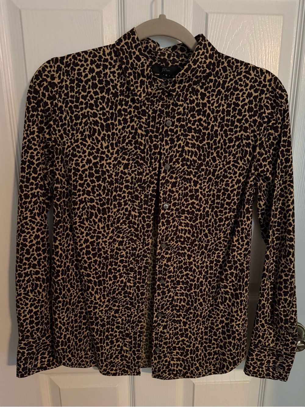 J. Crew Slim Leopard-Pattern Button Shirt in Tan and Black